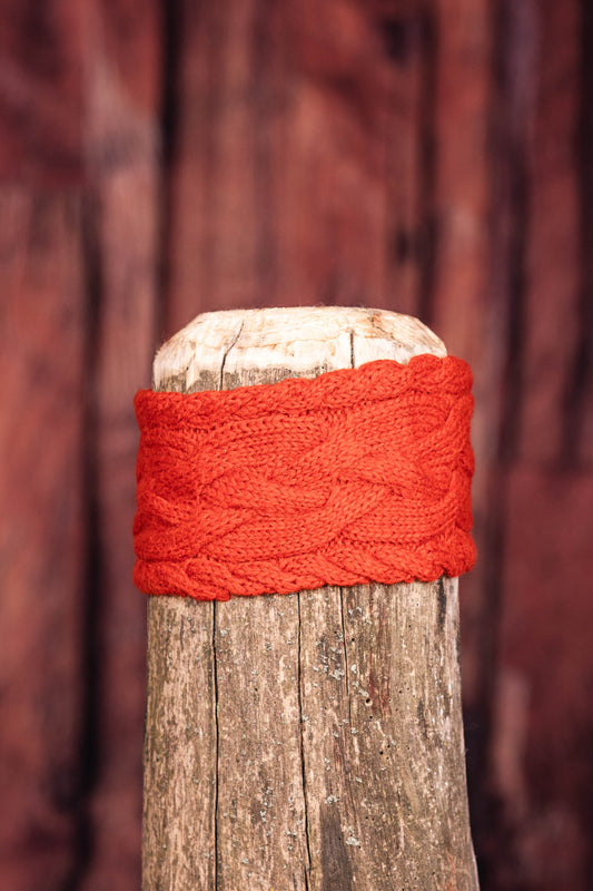 Bandeau en alpaga torsadé - Orange brûlé