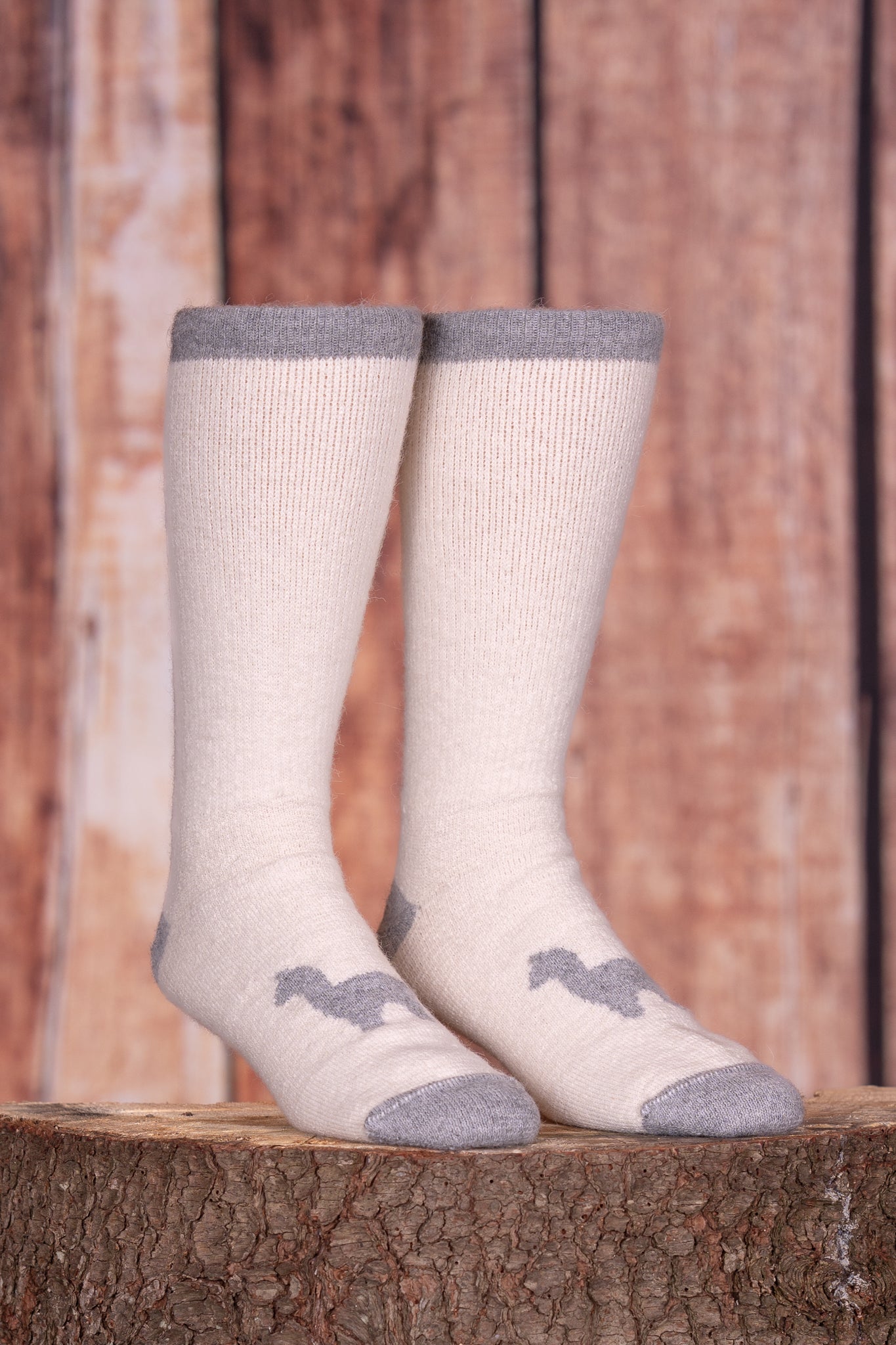 Bas en alpaga thermique DNA blanc