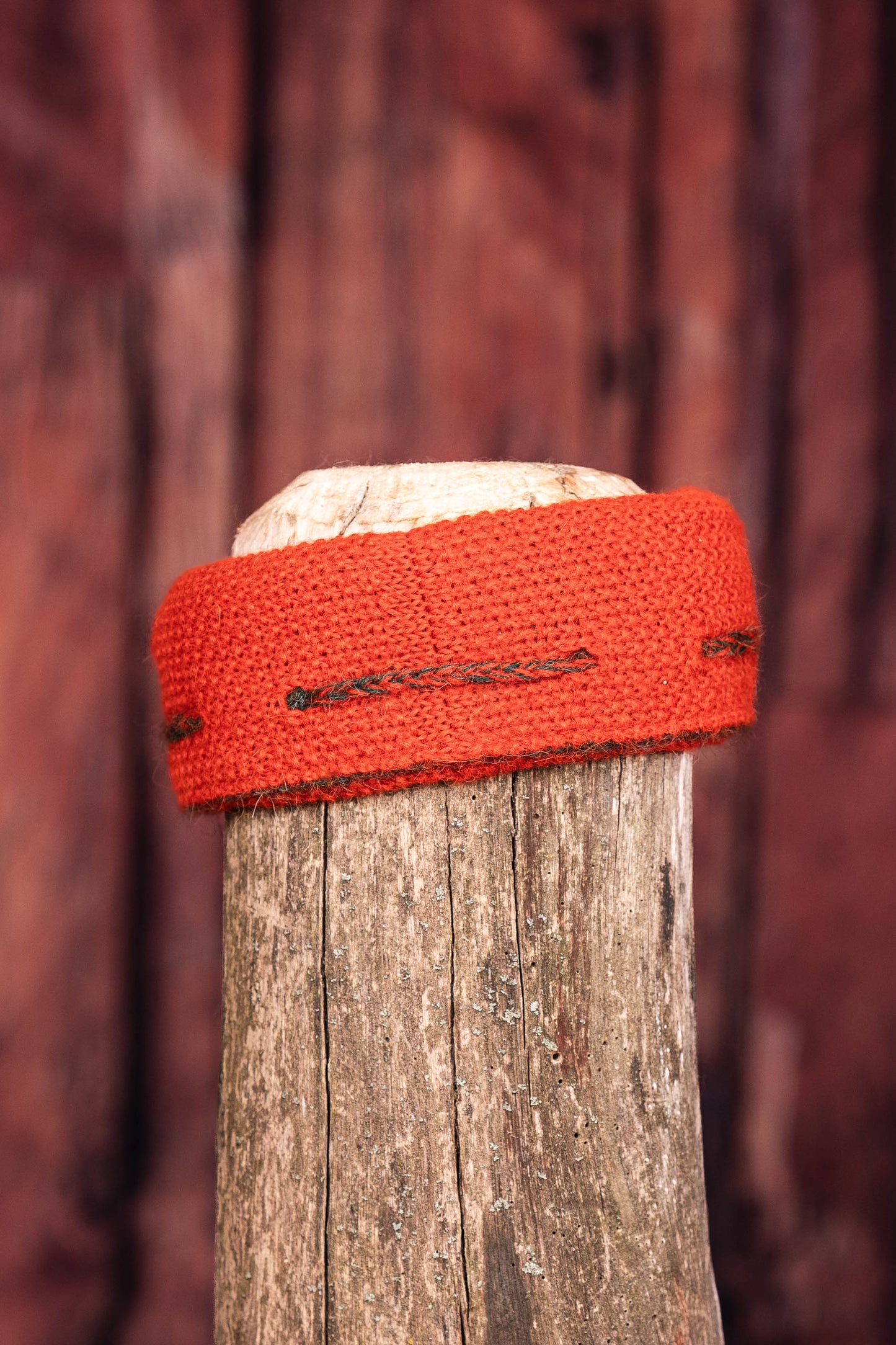 Cache-cou en alpaga DNA 3 en 1 - Orange brûlé et olive