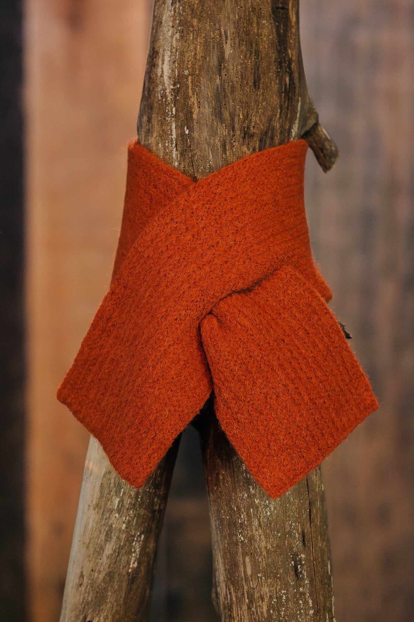 Foulard en alpaga croisé brun bohême