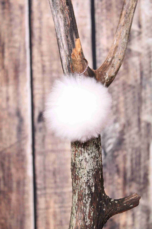 Porte-clé fourrure d'alpaga - Naturel