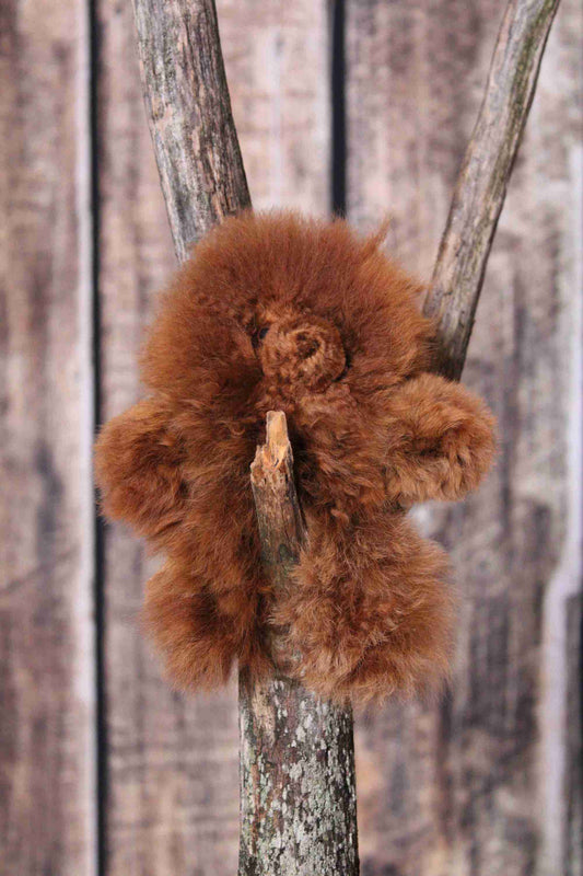 Ourson en fourrure d'alpaga 7" - Caramel