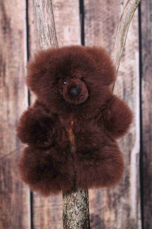 Ourson en fourrure d'alpaga 10" - Espresso