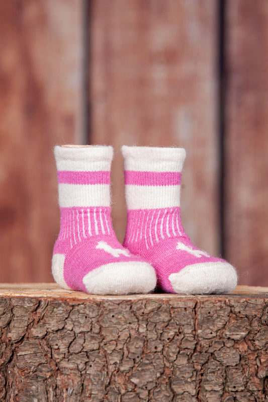 Bas en alpaga Tradition DNA rose - enfant
