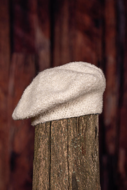 Béret en alpaga uni - Naturel