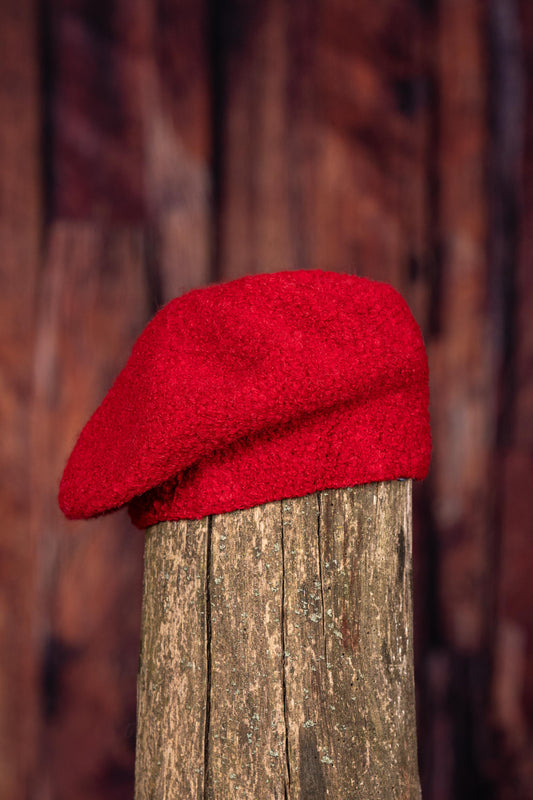 Béret en alpaga uni - Rouge