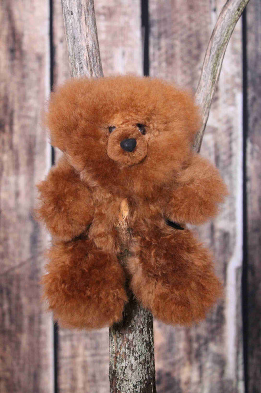 Ourson en fourrure d'alpaga 10" - Caramel