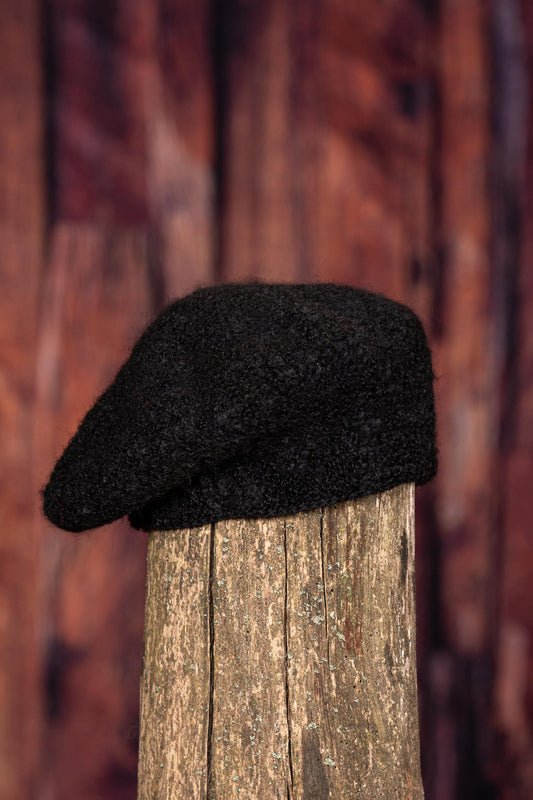 Plain Alpaca Beret - Black 