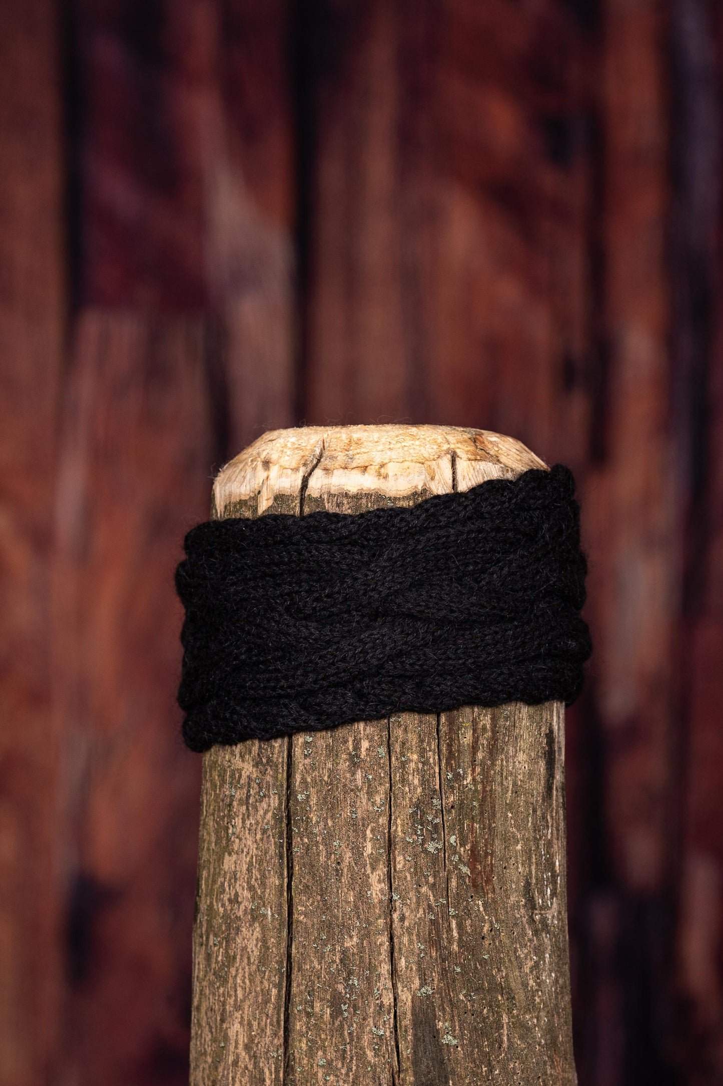 Cable Knit Alpaca Headband - Black