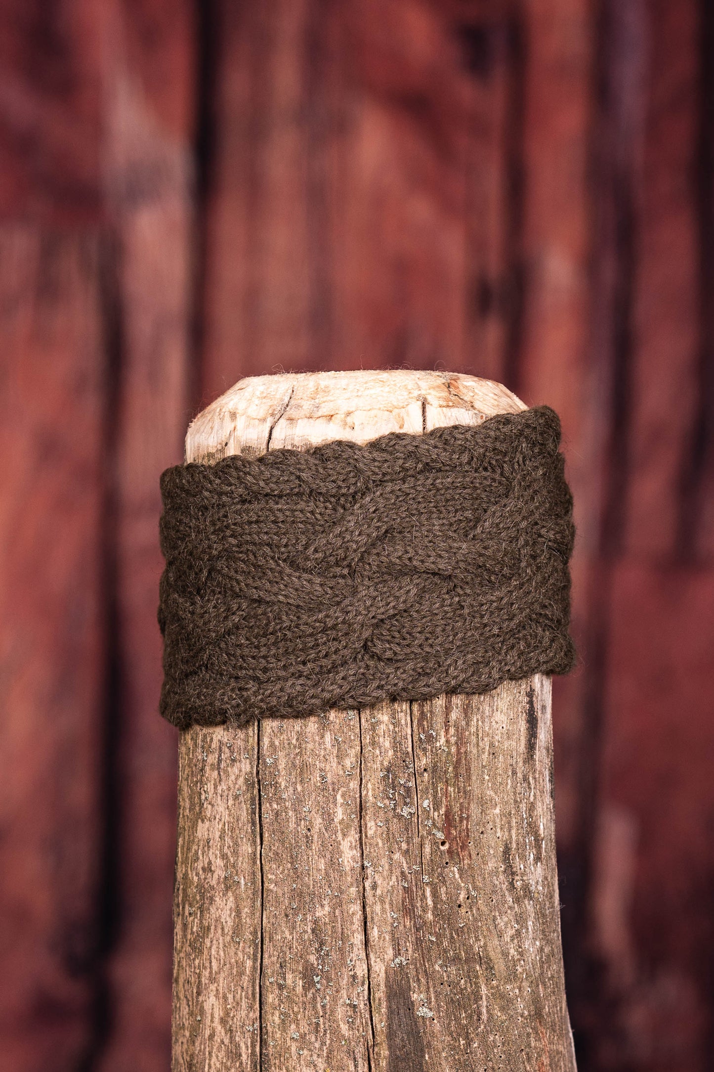 Cable Knit Alpaca Headband - Olive