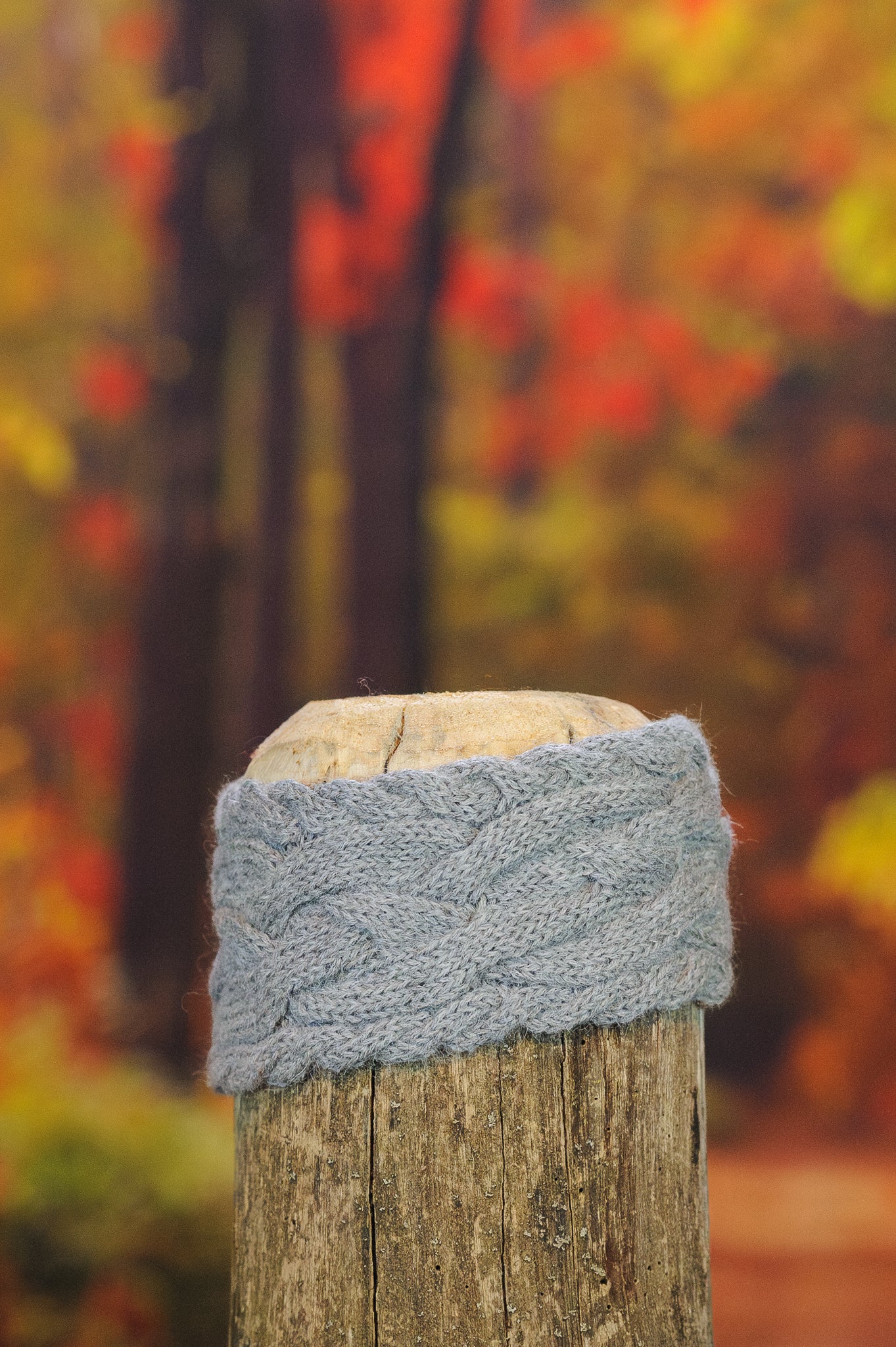 Bandeau en alpaga torsade - Gris