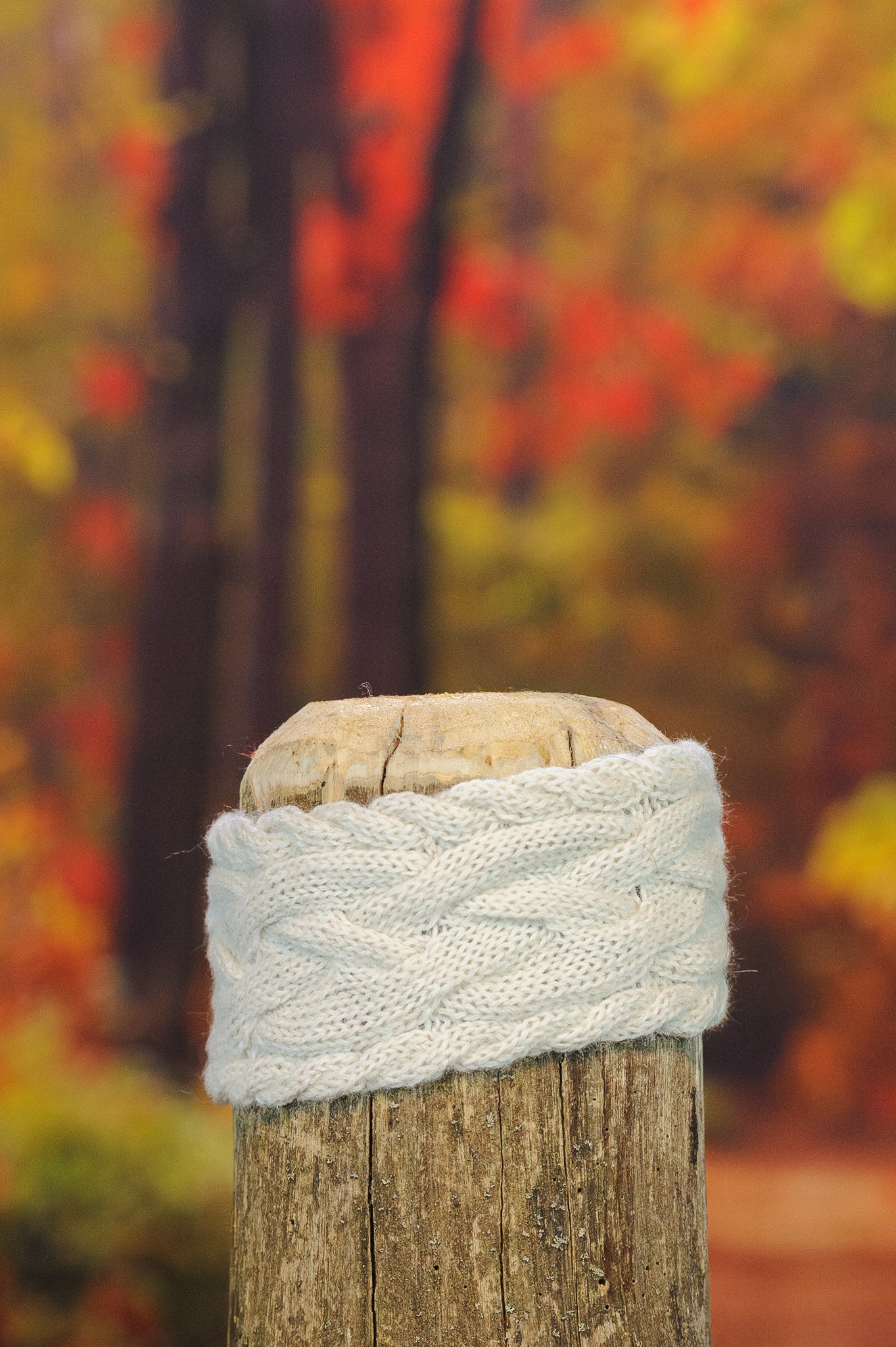 Bandeau en alpaga torsade - Naturel