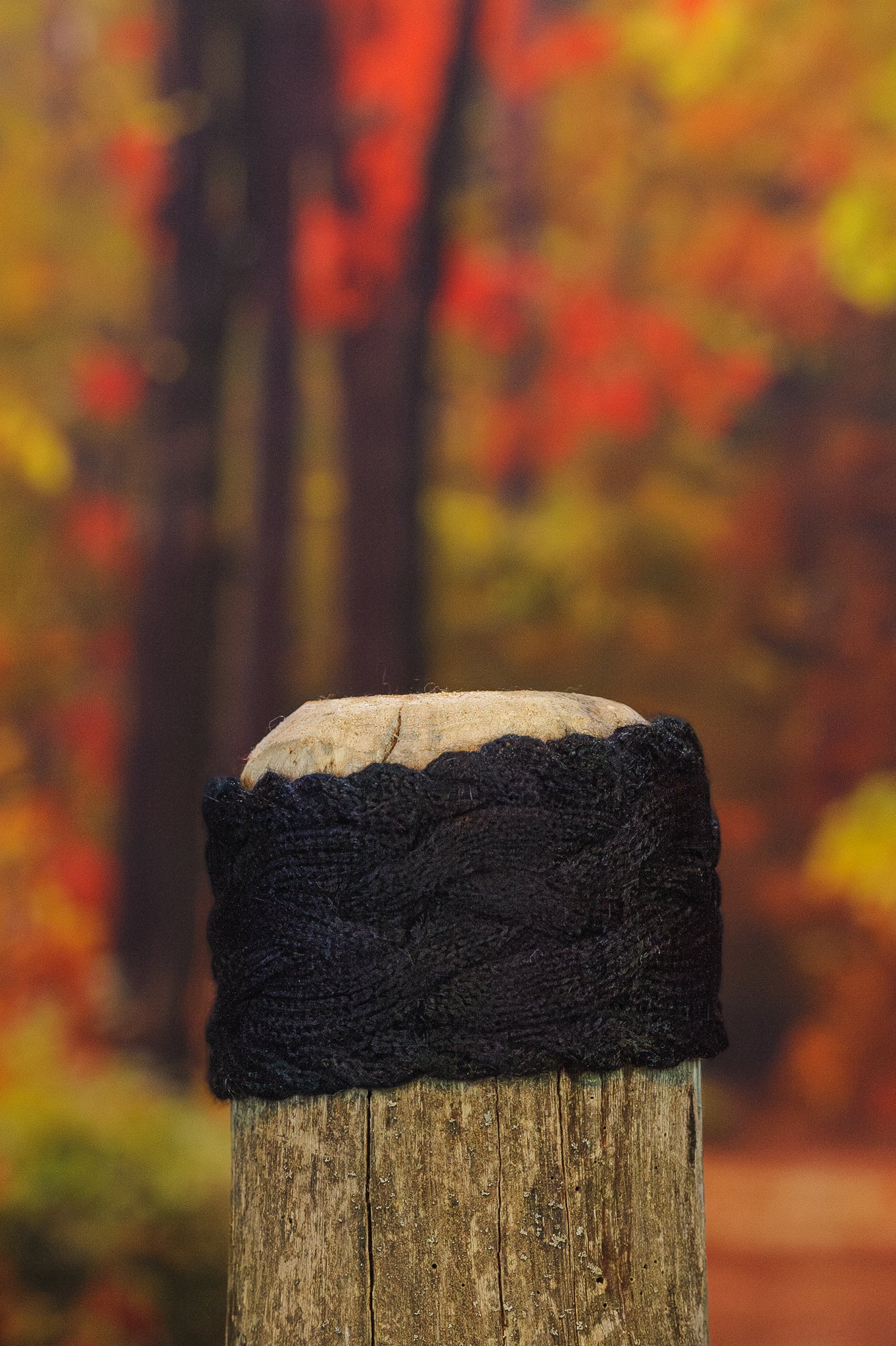 Bandeau en alpaga torsade - Noir