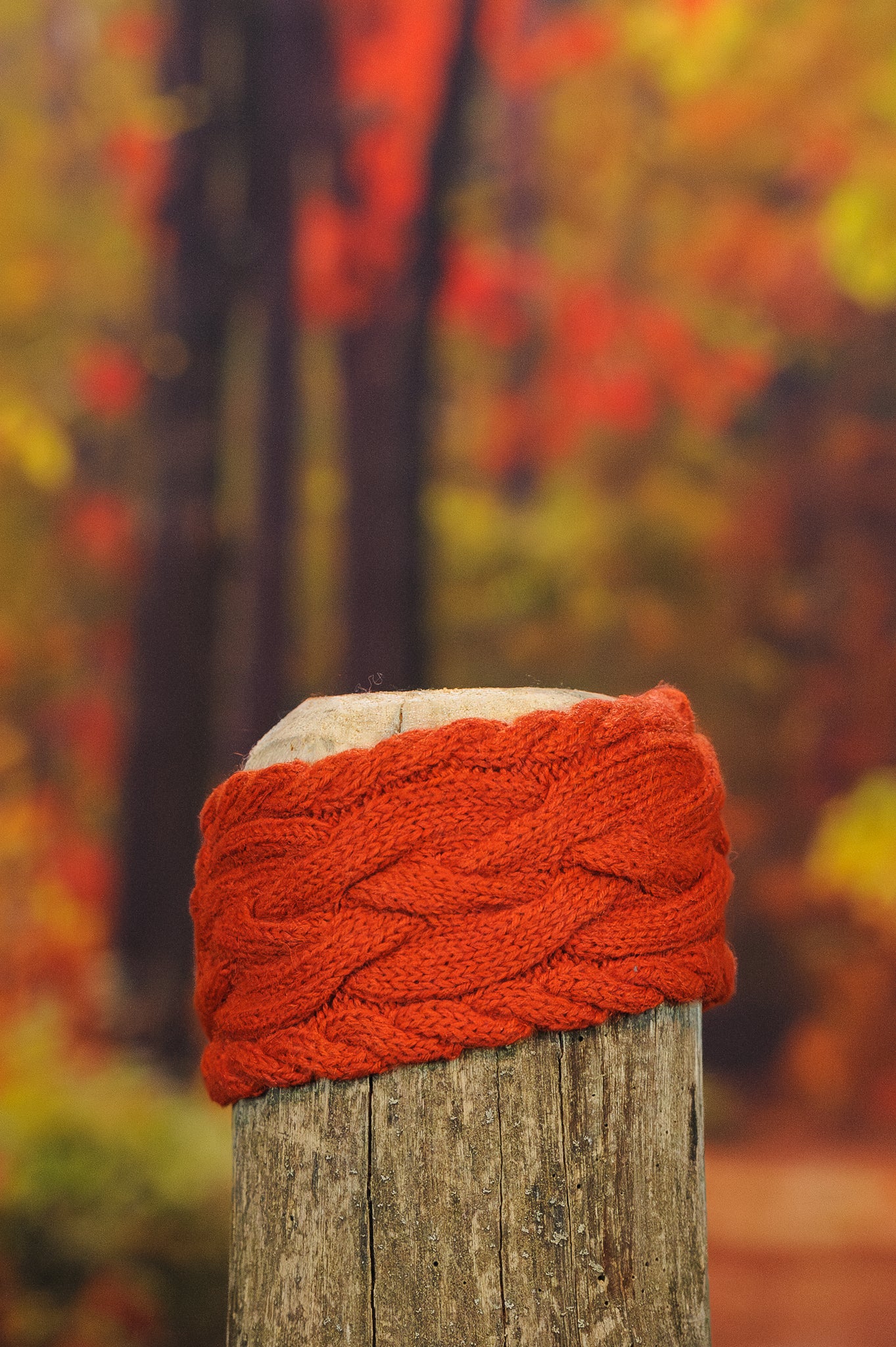 Bandeau en alpaga torsadé - Orange brûlé