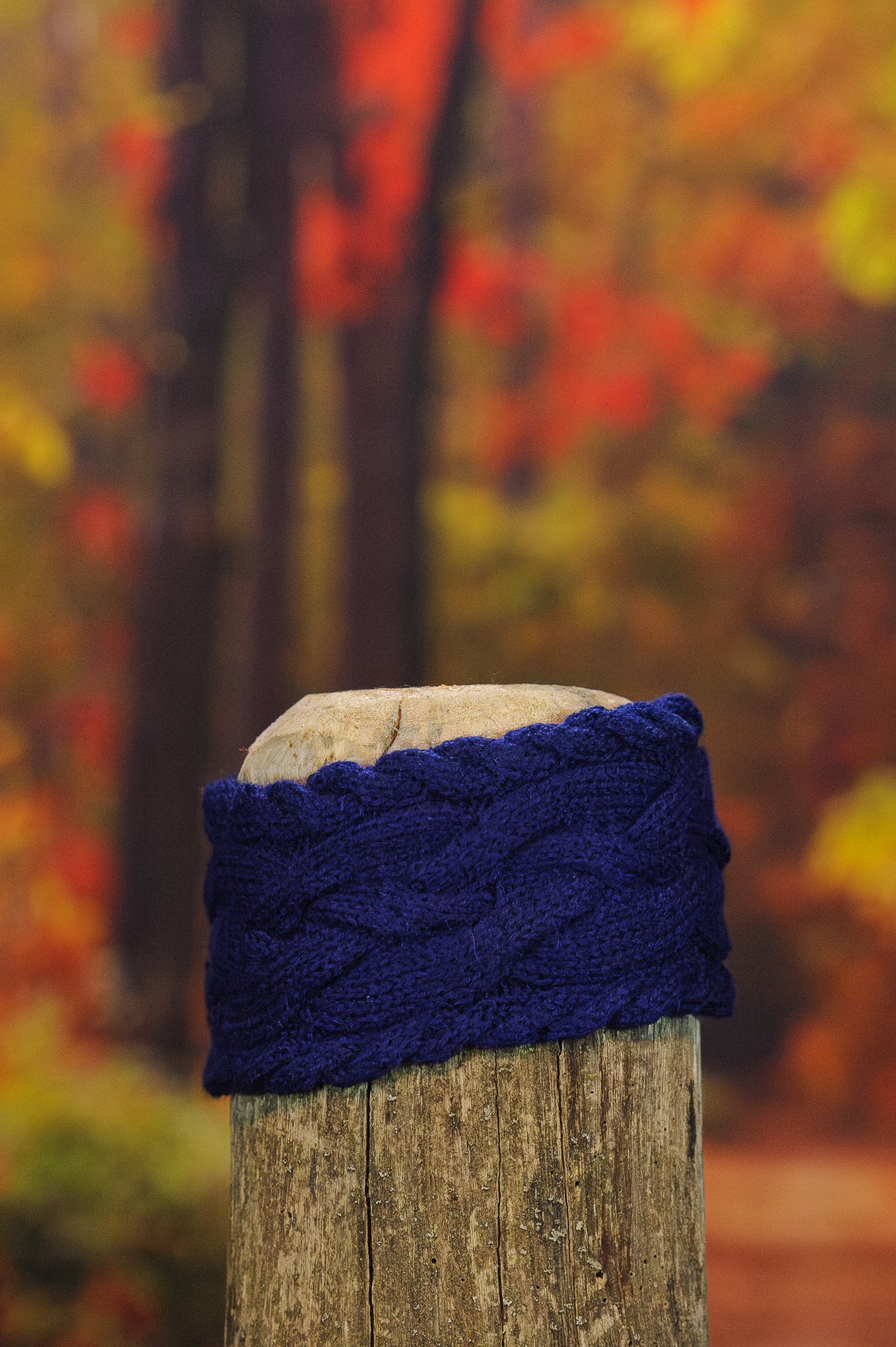 Bandeau en alpaga torsadé - Bleu marin