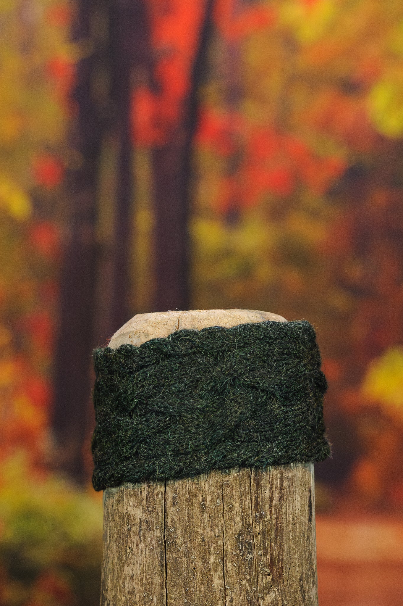 Bandeau en alpaga torsadé - Olive