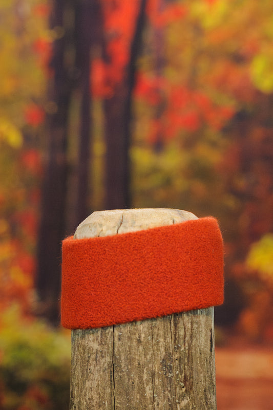Bandeau en alpaga uni - Orange brûlé