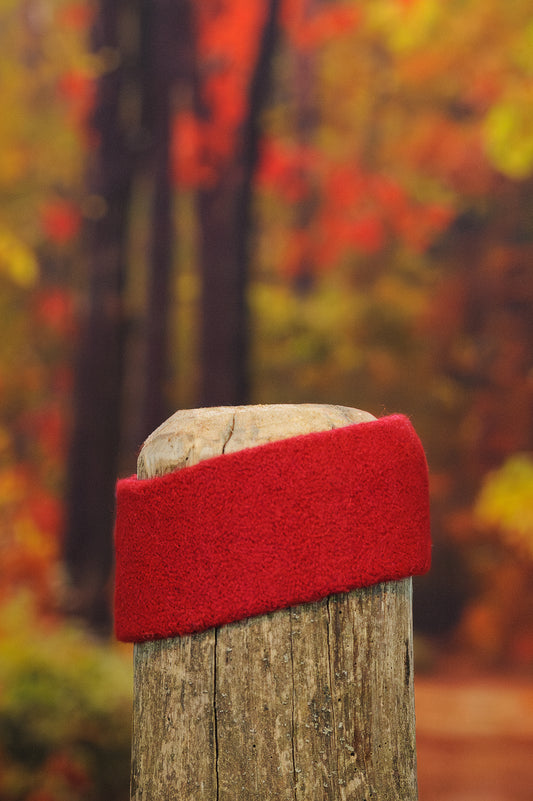 Bandeau en alpaga uni - Rouge