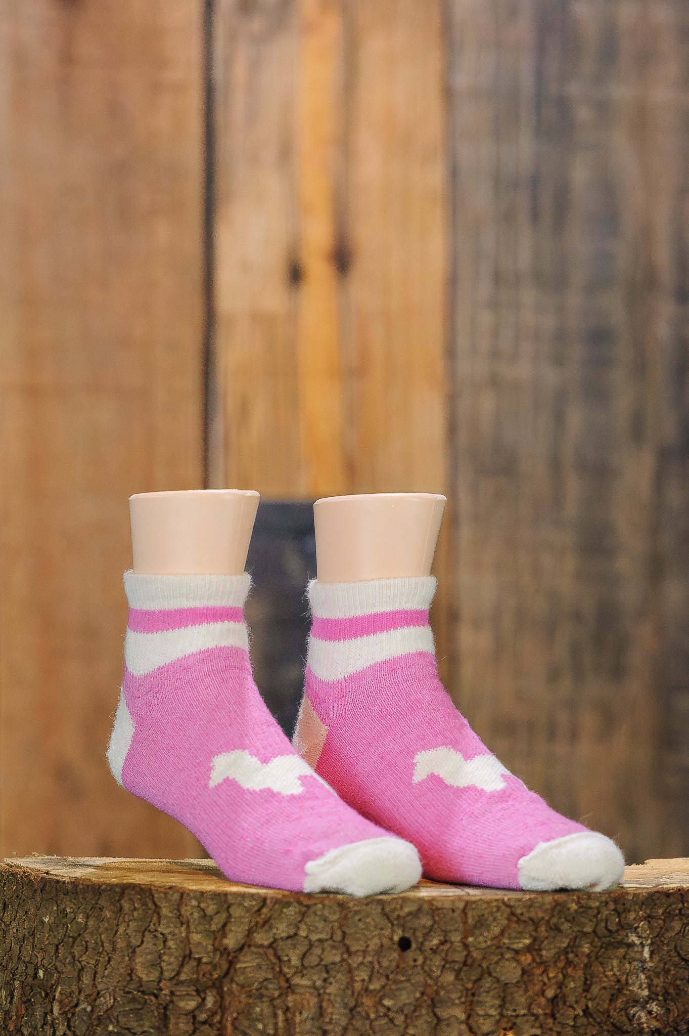 Bas pantoufle thermique en alpaga - rose