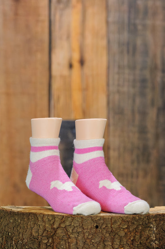 Bas pantoufle thermique en alpaga - rose