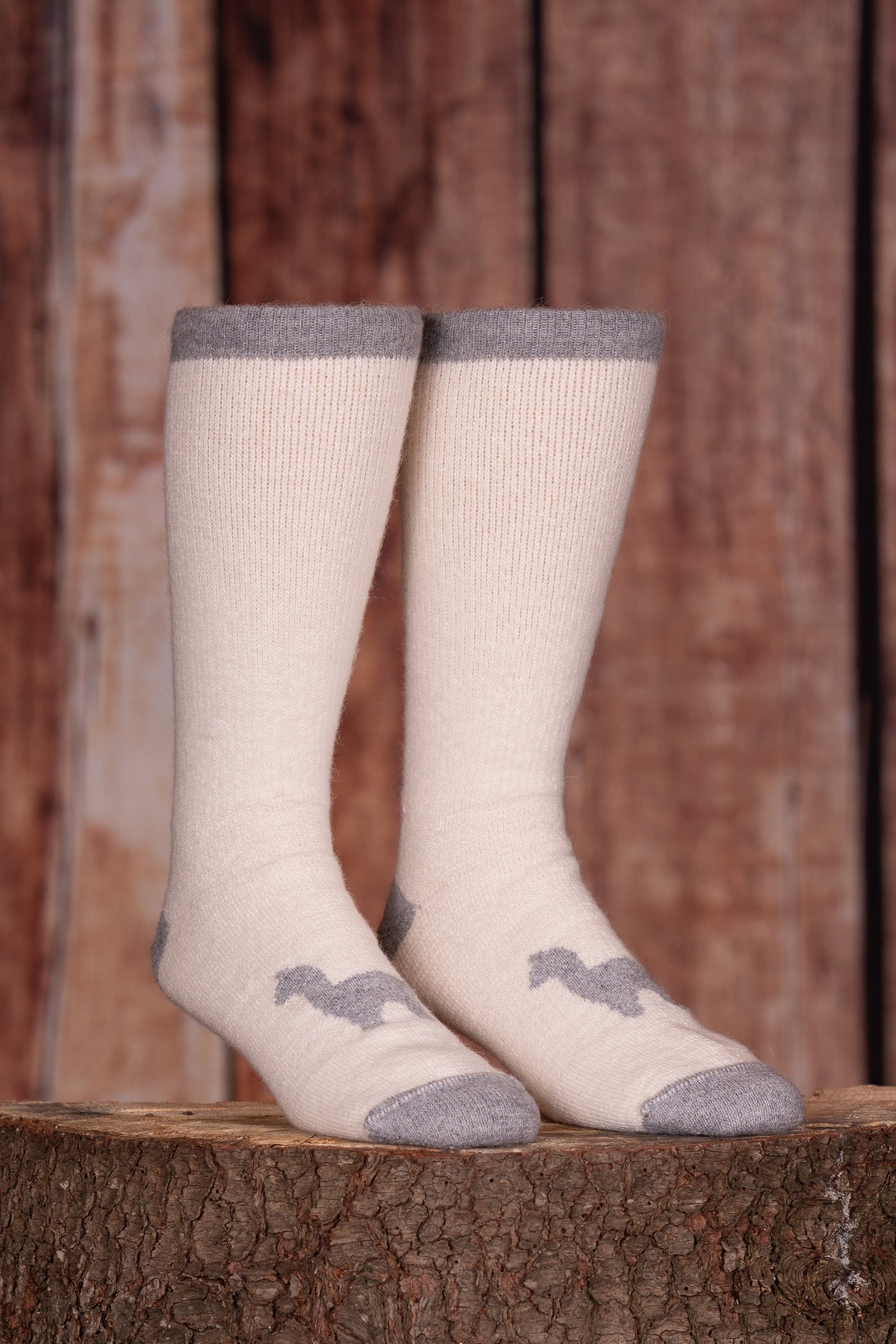 Thermal Alpaca Socks DNA White