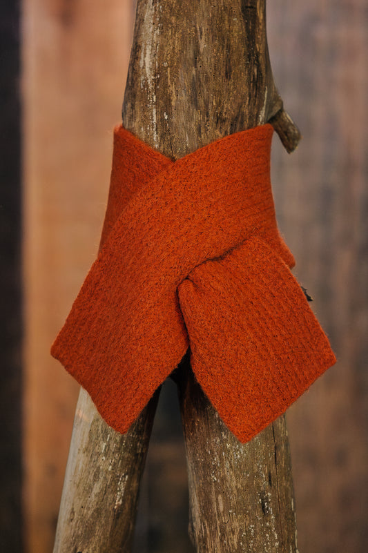 Foulard en alpaga croisé brun bohême