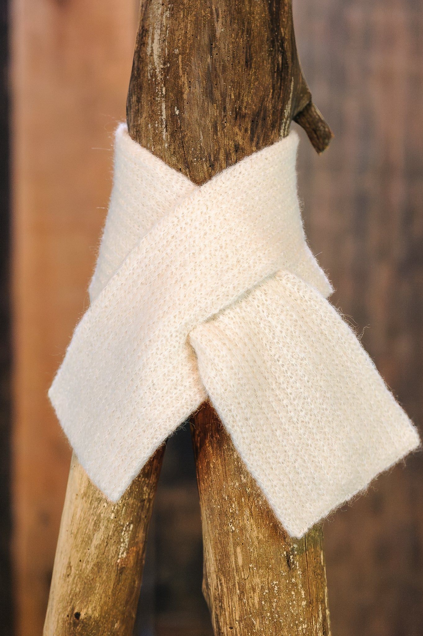 Foulard en alpaga croisé blanc