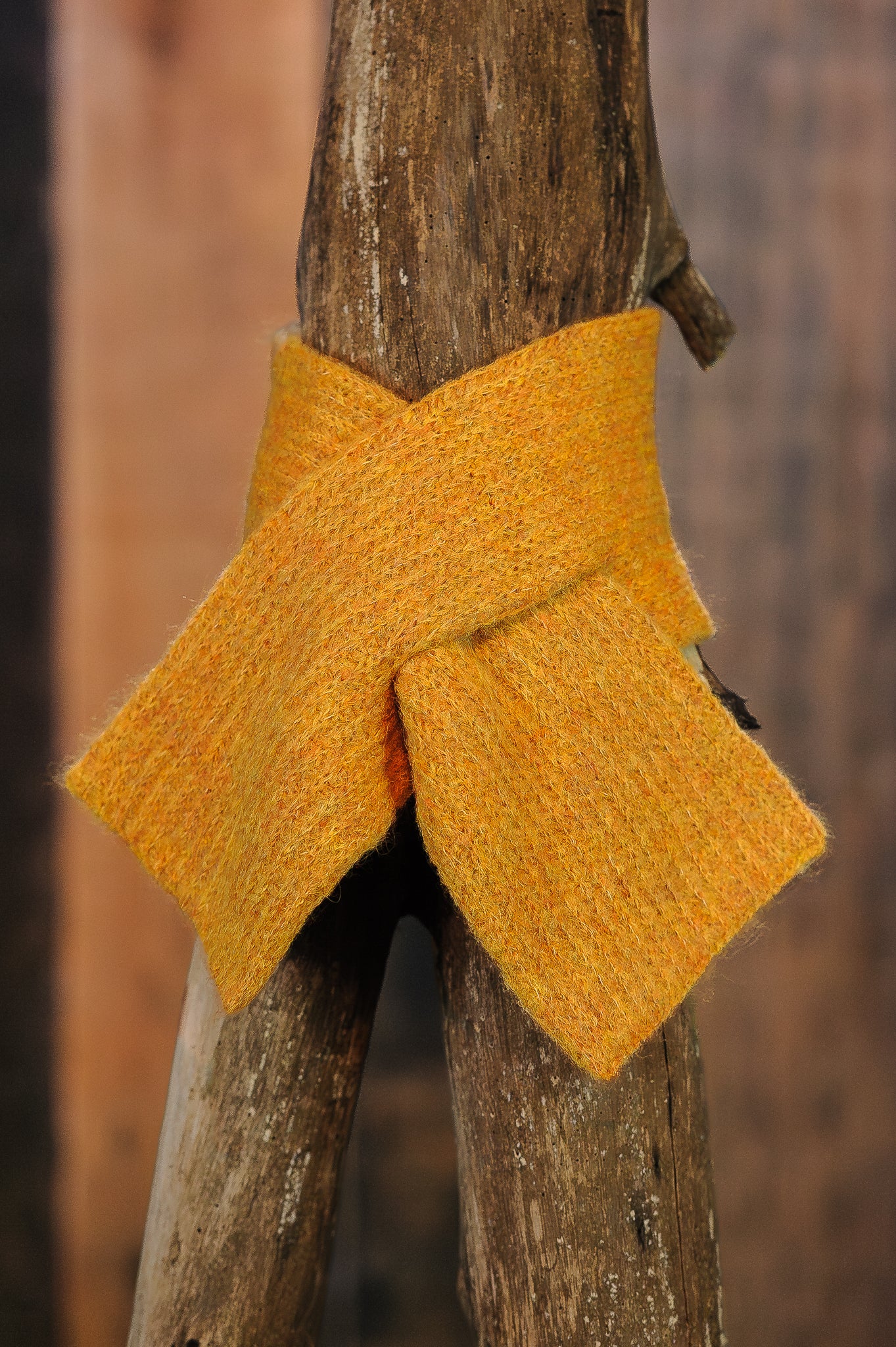 Foulard en alpaga croisé miel