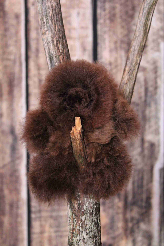 7" Alpaca Fur Teddy Bear - Espresso 