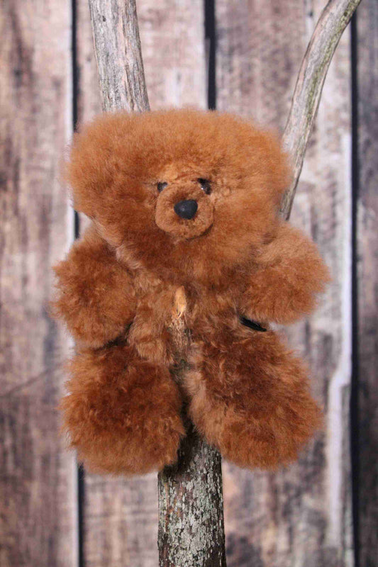 10" Alpaca Fur Teddy Bear - Caramel