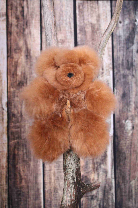 13" Alpaca Fur Teddy Bear - Brown