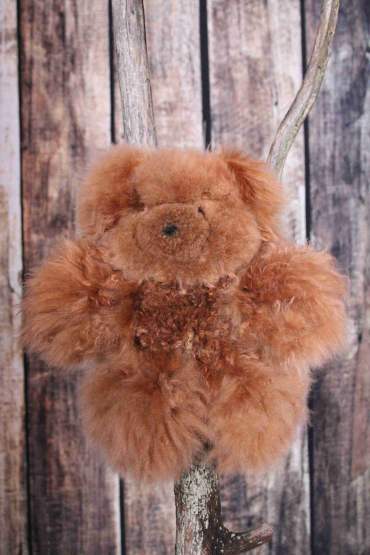 15" Alpaca Fur Teddy Bear - Brown