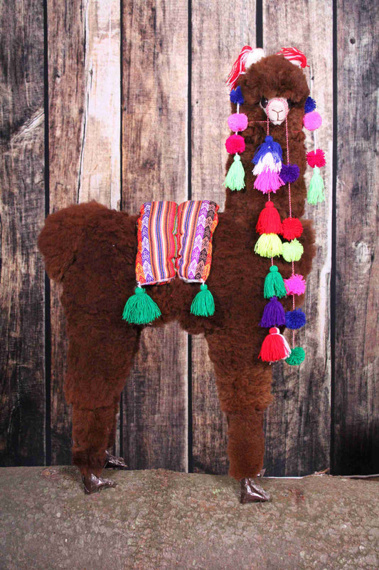 39" Decorative Plush Alpaca - Espresso