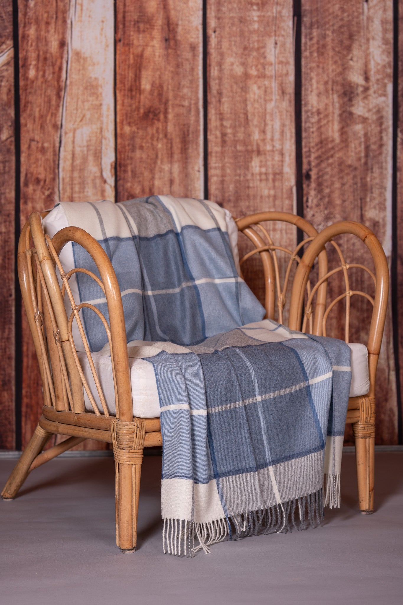 Alpaca Throw - Blue Plaid