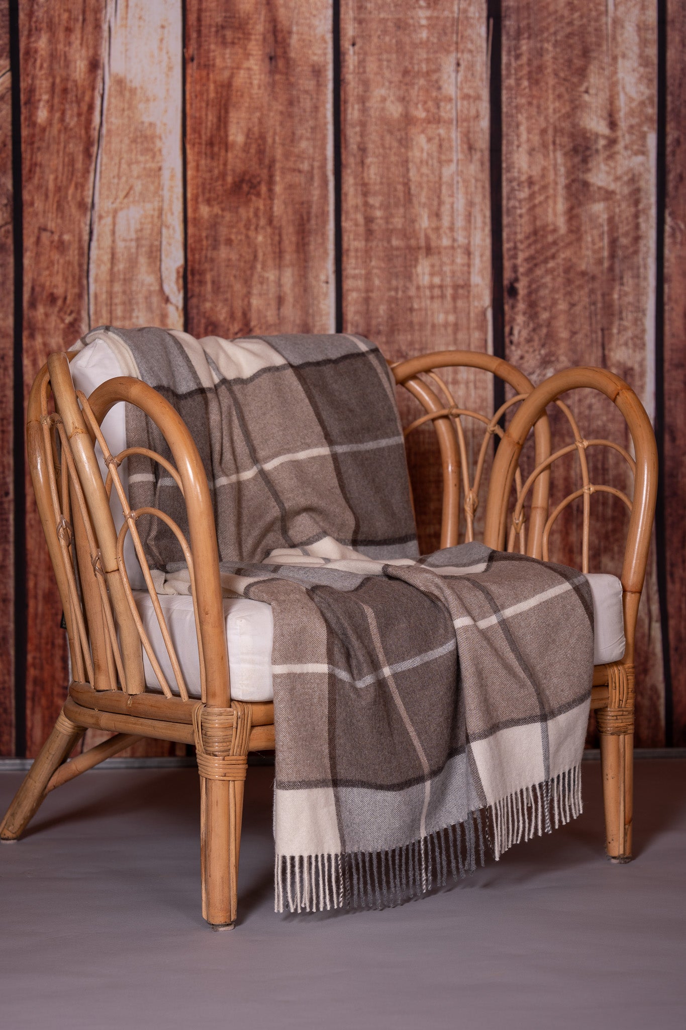 Alpaca Throw - Brown Plaid