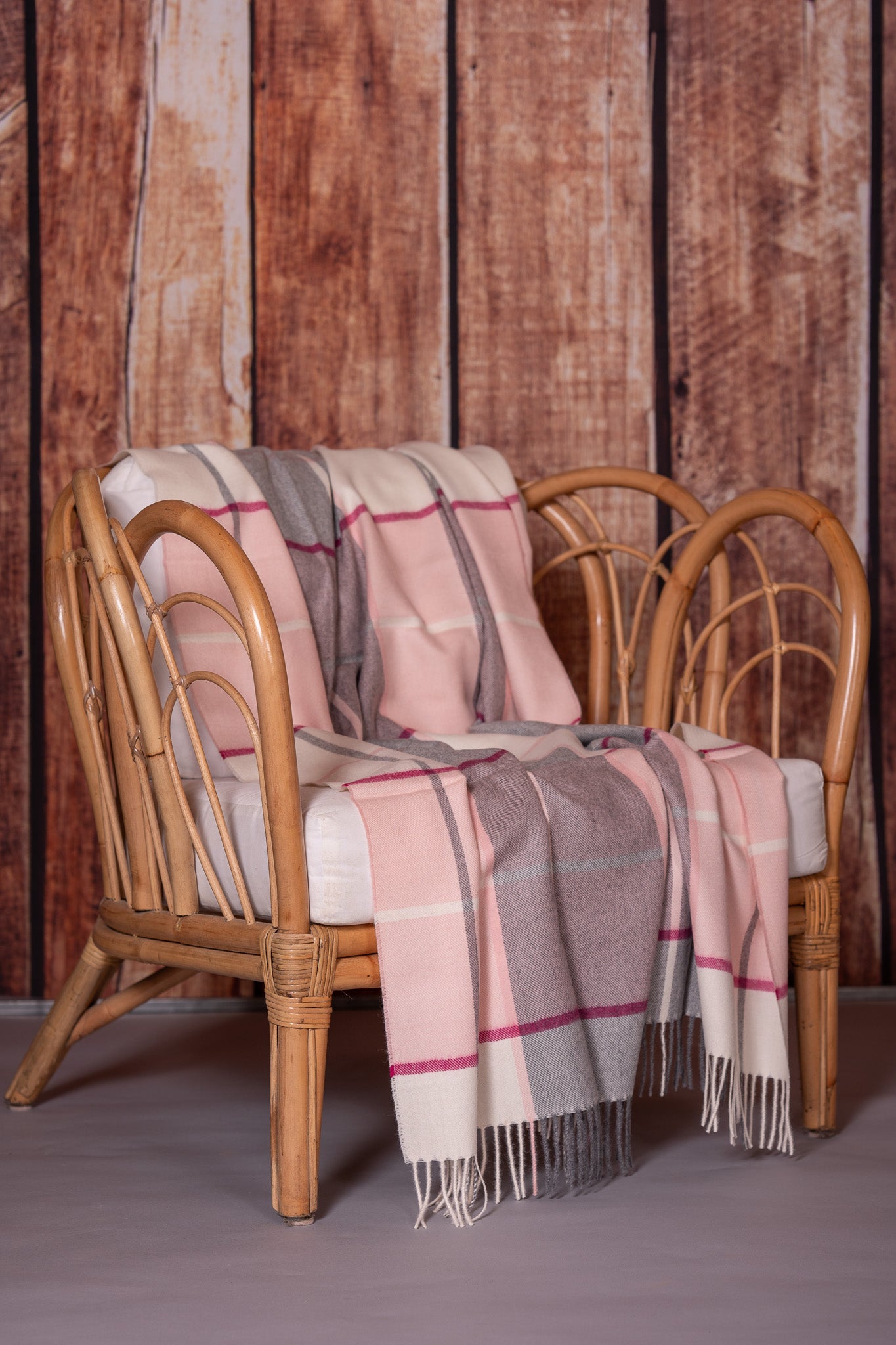 Alpaca Throw - Pink Plaid