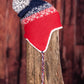 Tuque andine en alpaga motifs rouge / bleu marin