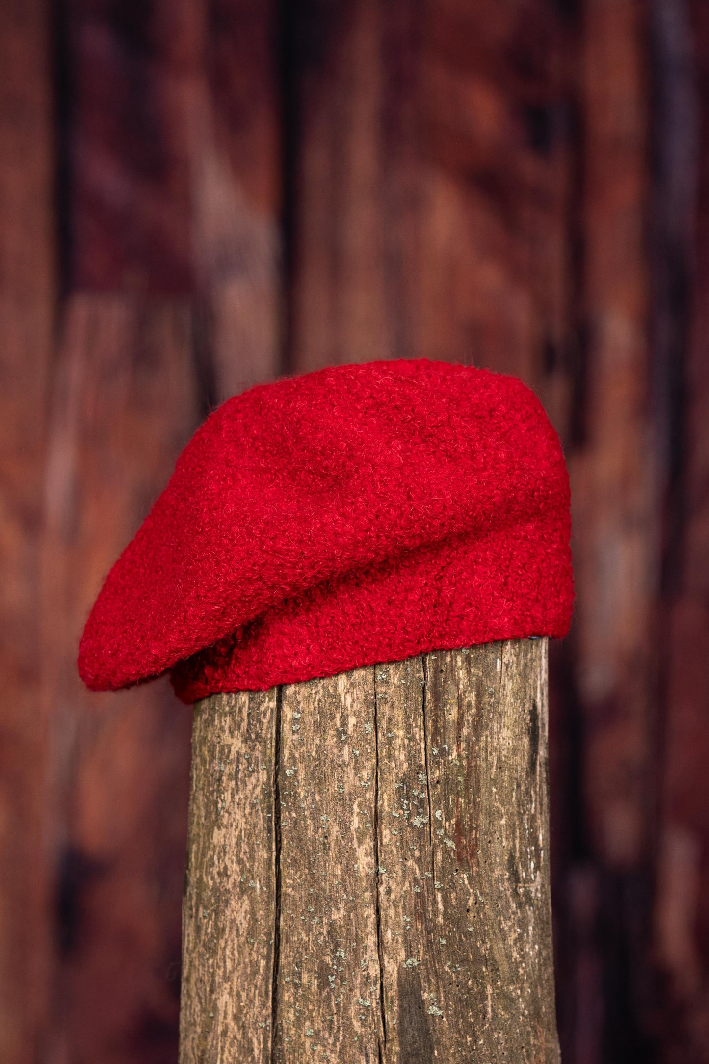 Plain Alpaca Beret - Red