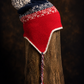 Tuque andine en alpaga motifs rouge / bleu marin